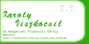 karoly viszkocsil business card